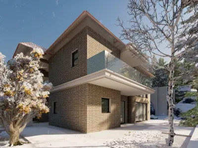 Snow Mountain House-Mansion 3D model