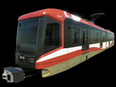 Siemmens S200 Calgary light rail train Low-poly 3D model