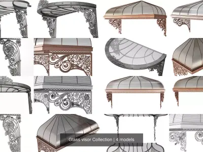 Glass visor Collection 3D Model Pack