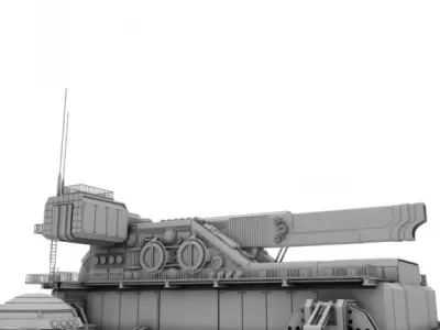 Heavy sci-fi cannon 3D model