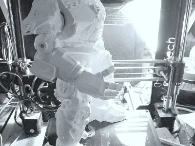 hulkbuster humanoid robot on printer 3D print model