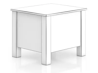 Wooden Bedside Cabinet 3D model