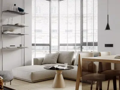 Simple living room scene 3D model