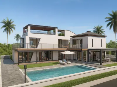  Villa - Modern House With Pool - 2 Bedroom 3D model