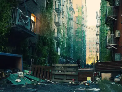 Abandoned city street collection 3D Model Pack