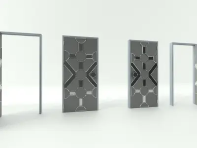 Door sets 3 3D model