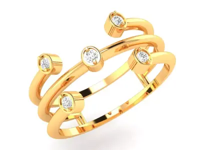 AR-LRZ-0026 person diamond ring gold 3D print model