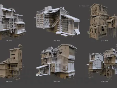 post-apocalyptic building Vol 12 3D model