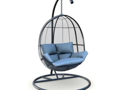 swing chair 009 Low-poly 3D model