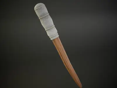 Medieval Style Torch Low-poly 3D model