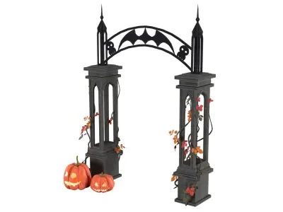 cemetery gate high-poly 3D model
