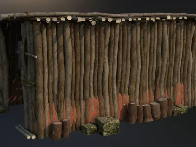 cowhouse wooden outhouse 3D model