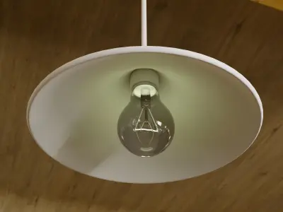 light three pendant lights hanging from wooden ceiling 3D model