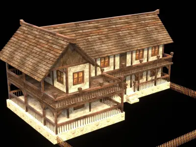 Medieval Blacksmith House 3D Asset Low-poly 3D model