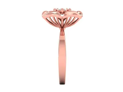 Solitaire Wedding Engagement Women Light Weight Flower Rings 3D print model 2