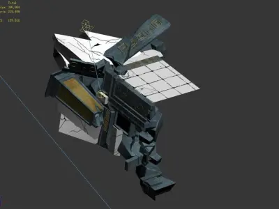 Game Dungeon - damaged pillars 02 3D model