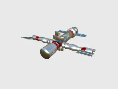 Satellite F09 USA - SciFi Space Design Low-poly 3D model