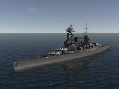 JAPANESE BATTLESHIP AKAGI 3D MODEL 3D model