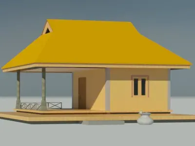 Small house in draft revit 3D model