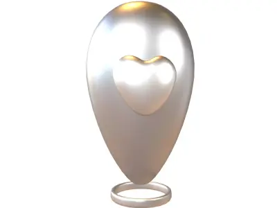 Love Location Tag Icon v1 010 Low-poly 3D model