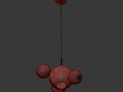 Clear Glass Ball Futuristic Chandeliers Art Deco Pendant Lamp 3D model