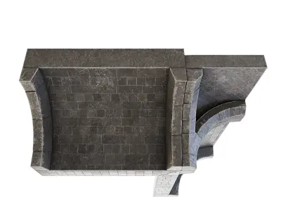 Dungeon Wall Corner Outside Top 3D model