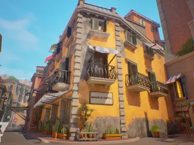 Positano Stylized Pack  Low-poly 3D model