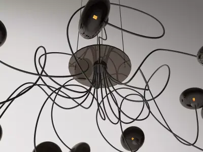 Bertjan Pot Drop Chandelier Organic Curve Glass Light Model 3D model