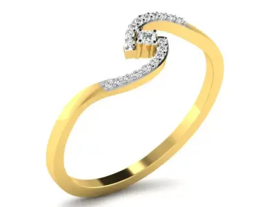 Diamond Ring For Women 3d Print Model 3D print model 36