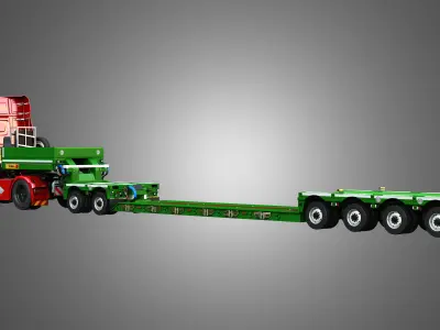 XG Truck - single axle with Faymonville Trailer 3D Model Pack