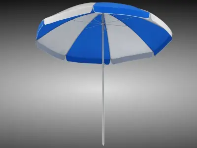 Beach Umbrella Low-poly 3D model