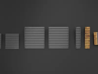 3d low poly modular sci-fi stairs designs 3D model