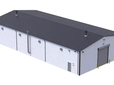 Industrial Building 7 Low-poly 3D model