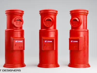 Japanese Mailbox Low-poly 3D model