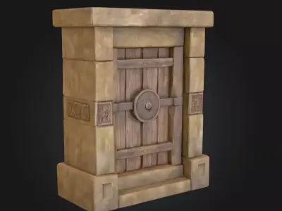 Ancient Stone Portal Low-poly 3D model