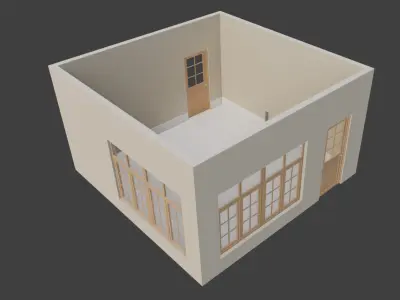 Bedroom Low-poly 3D model