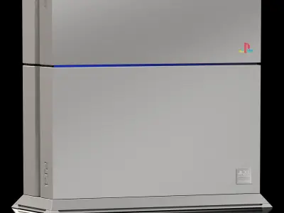Sony PlayStation 4 Game Console with Stand 20th Anniversary Edit Low-poly 3D model