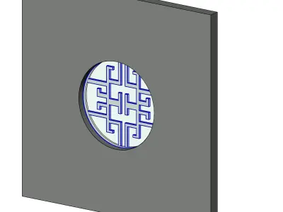Chinese Circular Window 3D model