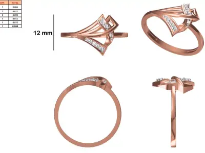 Ladies-Elegant Stone Rings For Womens 24 3D print model