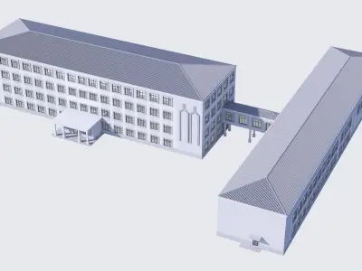 school Low-poly 3D model