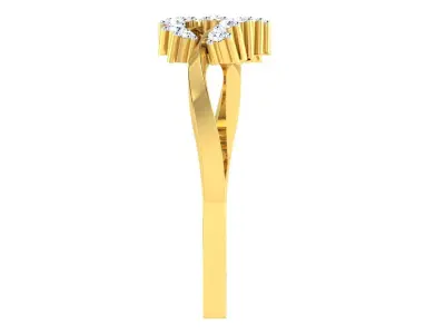 Solitaire Engagement Wedding Bypass Ring  3D print model shop