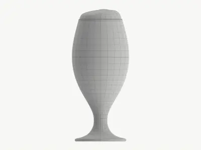 Beer glass with foam 03 3D model