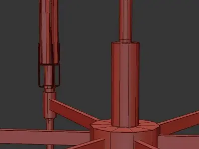 Flambeau six light chandelier gold 3D model