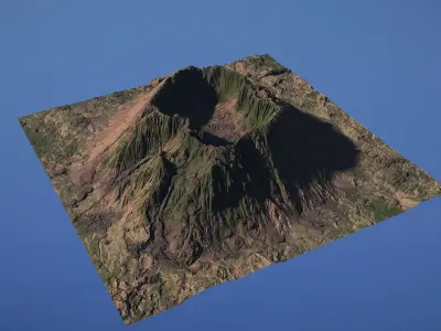 Landscape Environment Volcano Snow 09 Low-poly 3D model