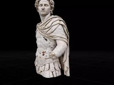 Roman Emperor Statue - High Poly PBR Ancient Commander Low-poly 3D model