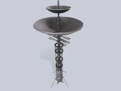 Scifi radar Low-poly 3D model