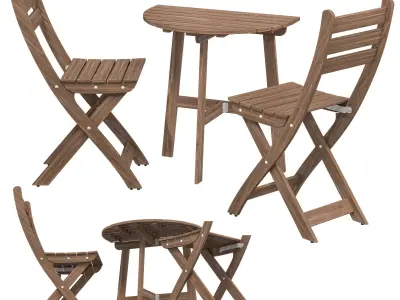 ASKHOLMEN ASKHOLMEN Table wall fixture 2 warehouse chairs st 3D model