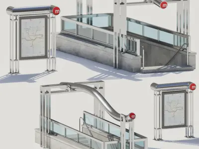Subway station entrance 3D model
