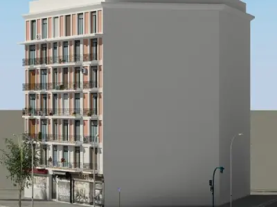 Building apartment in city 3D model