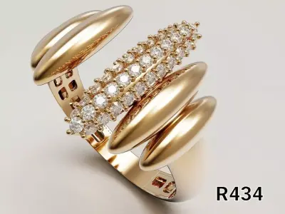 Layered Axis gold ring 3D print model